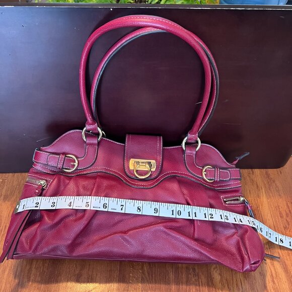 Unbranded Vintage Burgundy Vegan Leather Handbag - Picture 4 of 9